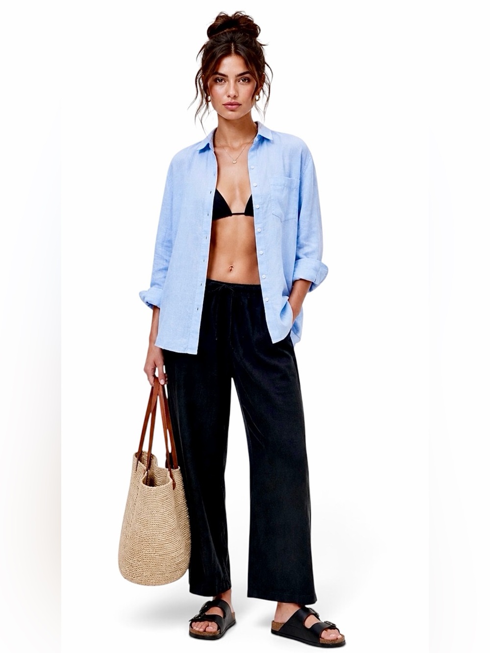 J.Crew – Garçon Classic Shirt in Cotton-Linen Blend Gauze Majestic Sky – Sz. 12 - Picture 3 of 7